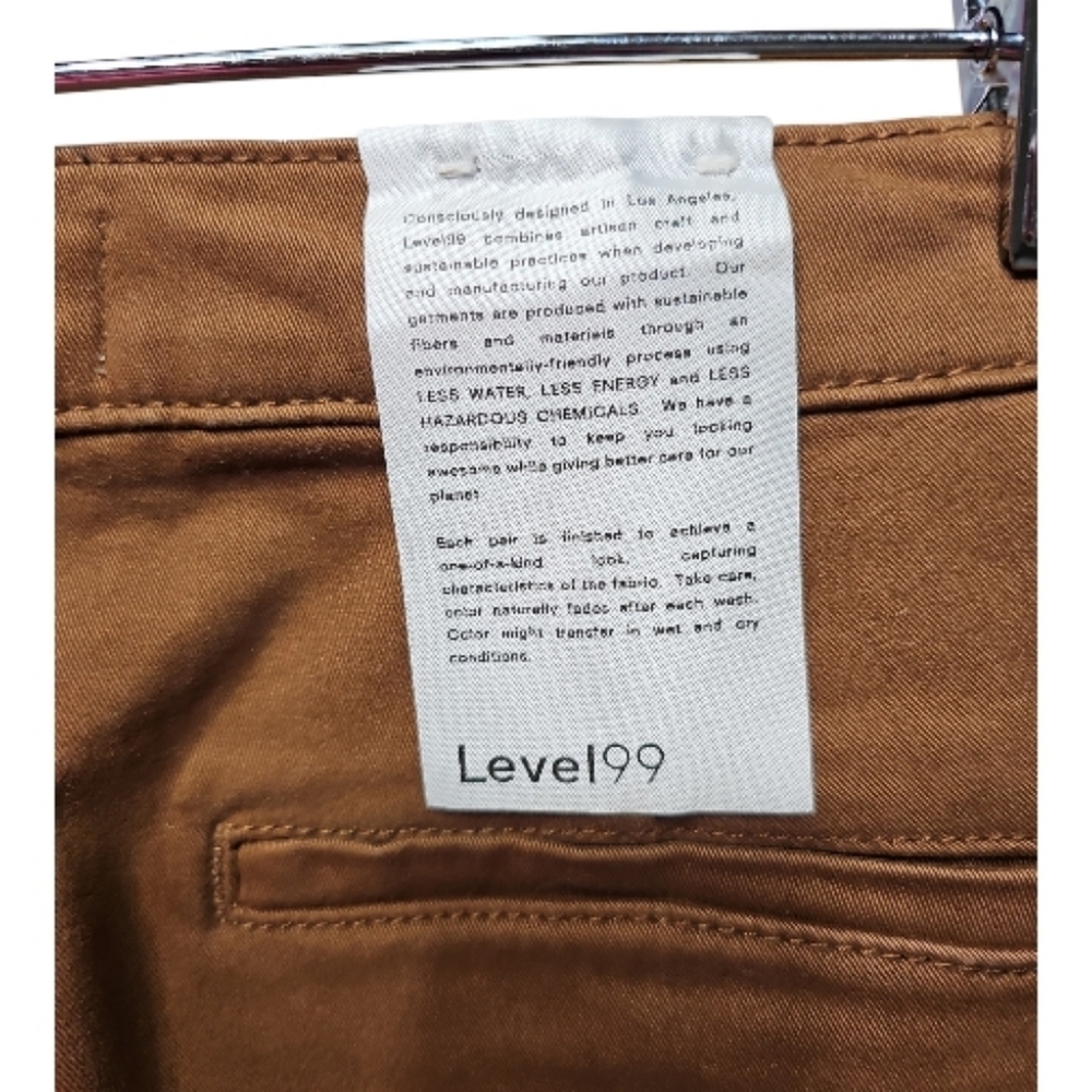 Level 99 Anthropologie Tan Flare Trouser Pants Size 29 - Picture 4 of 4